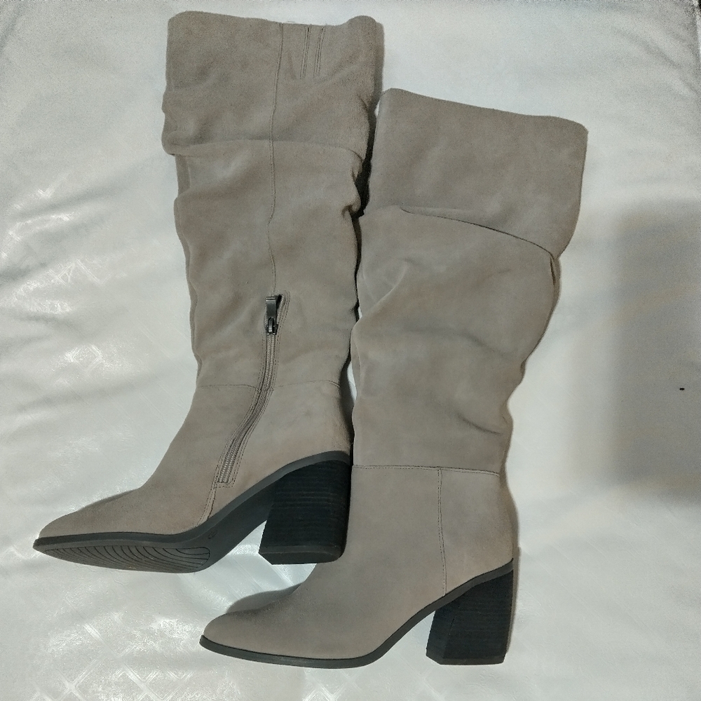 Michael Shannon Gray Over the Knee Boots with Sleek Design